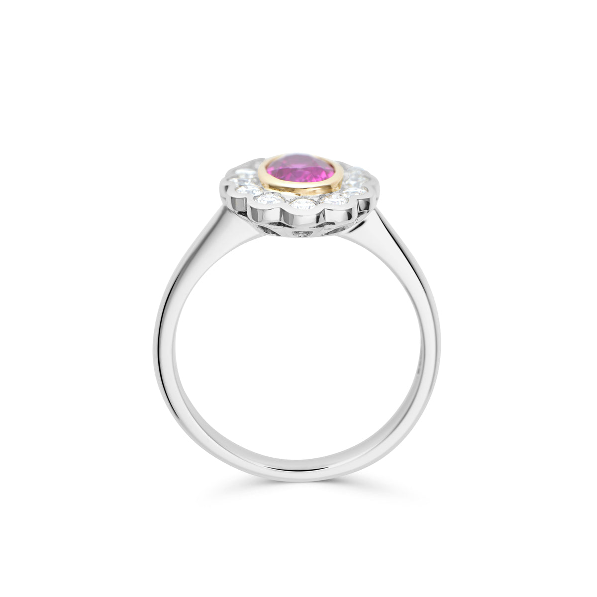 Ruby and Diamond Cluster Ring