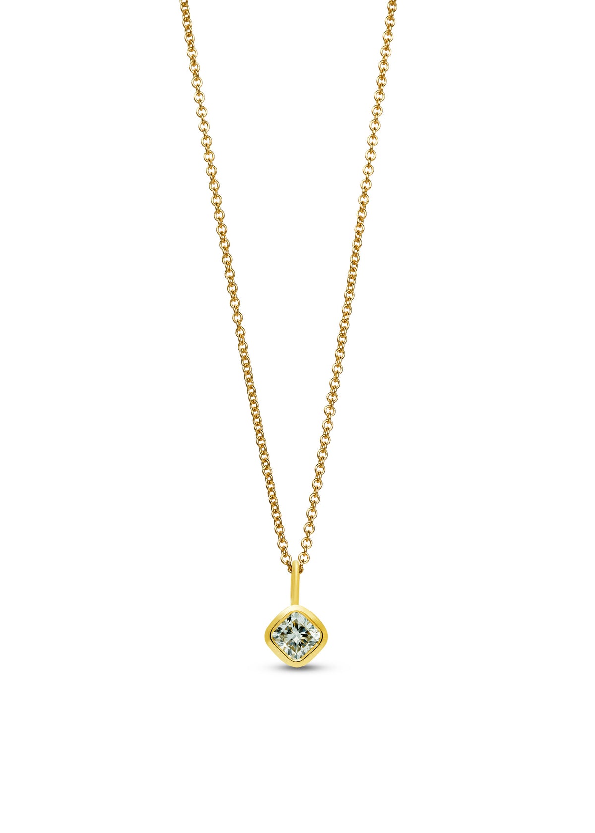 Cushion Brilliant Solitaire Diamond Pendant