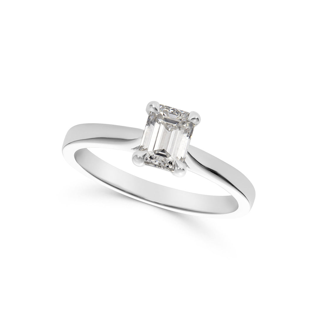 Emerald Cut Diamond Solitaire Ring