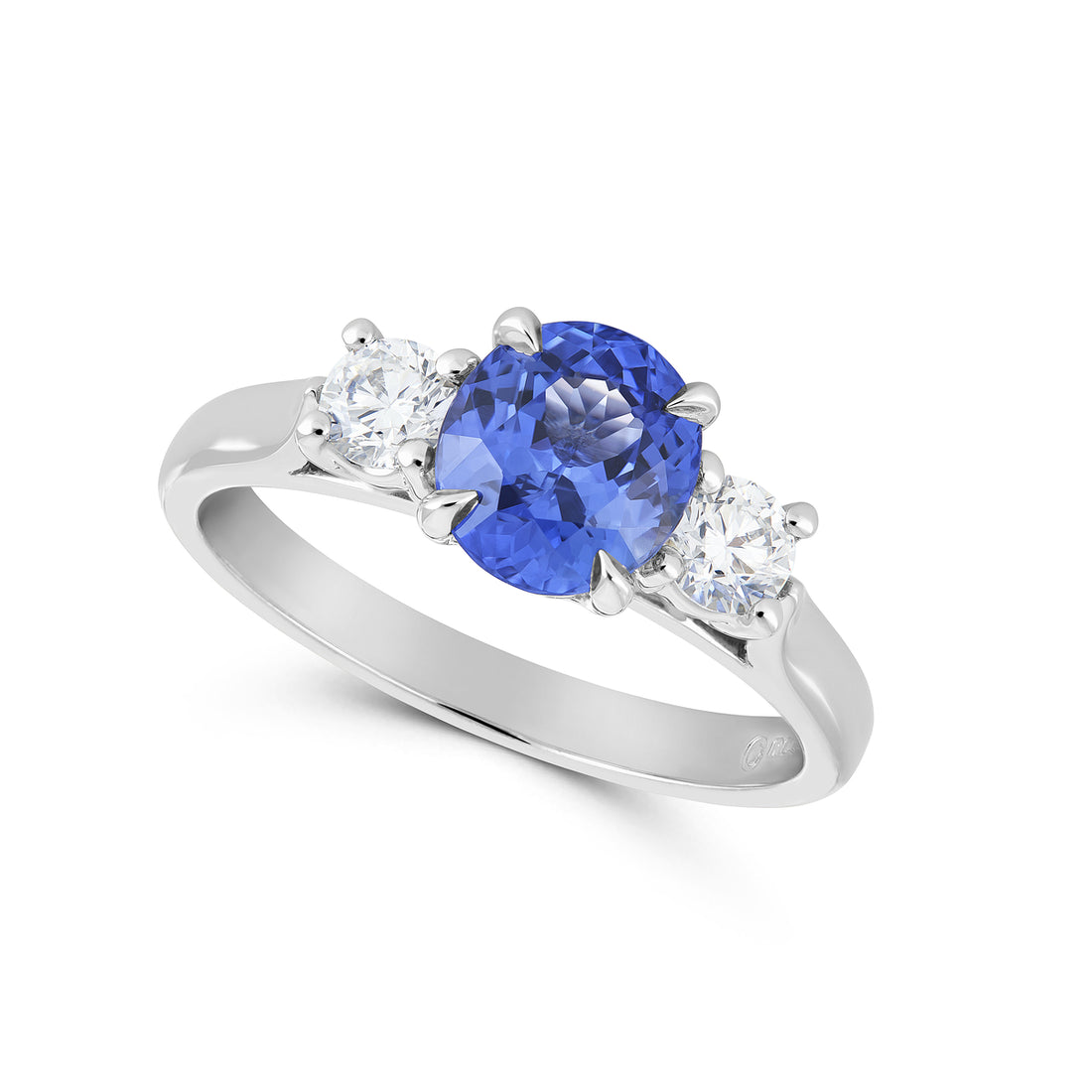 Sapphire and Diamond Three Stone Ring