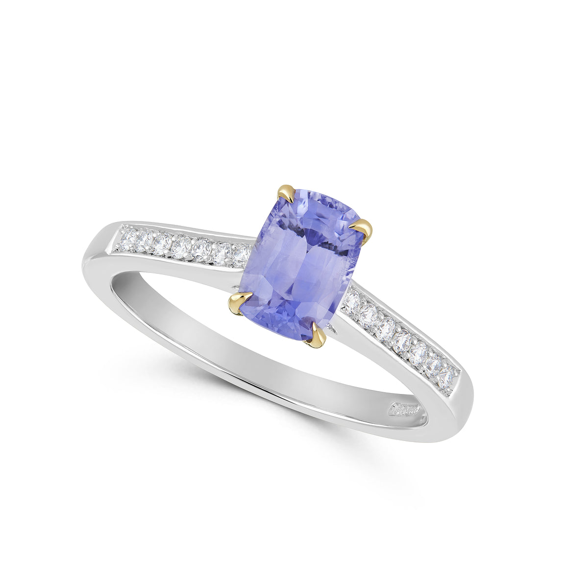 Lilac Sapphire and Diamond &quot;Ascoli&quot; Solitaire Ring
