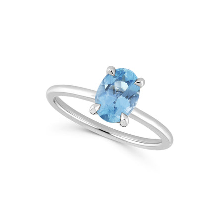 Aquamarine Solitaire Ring
