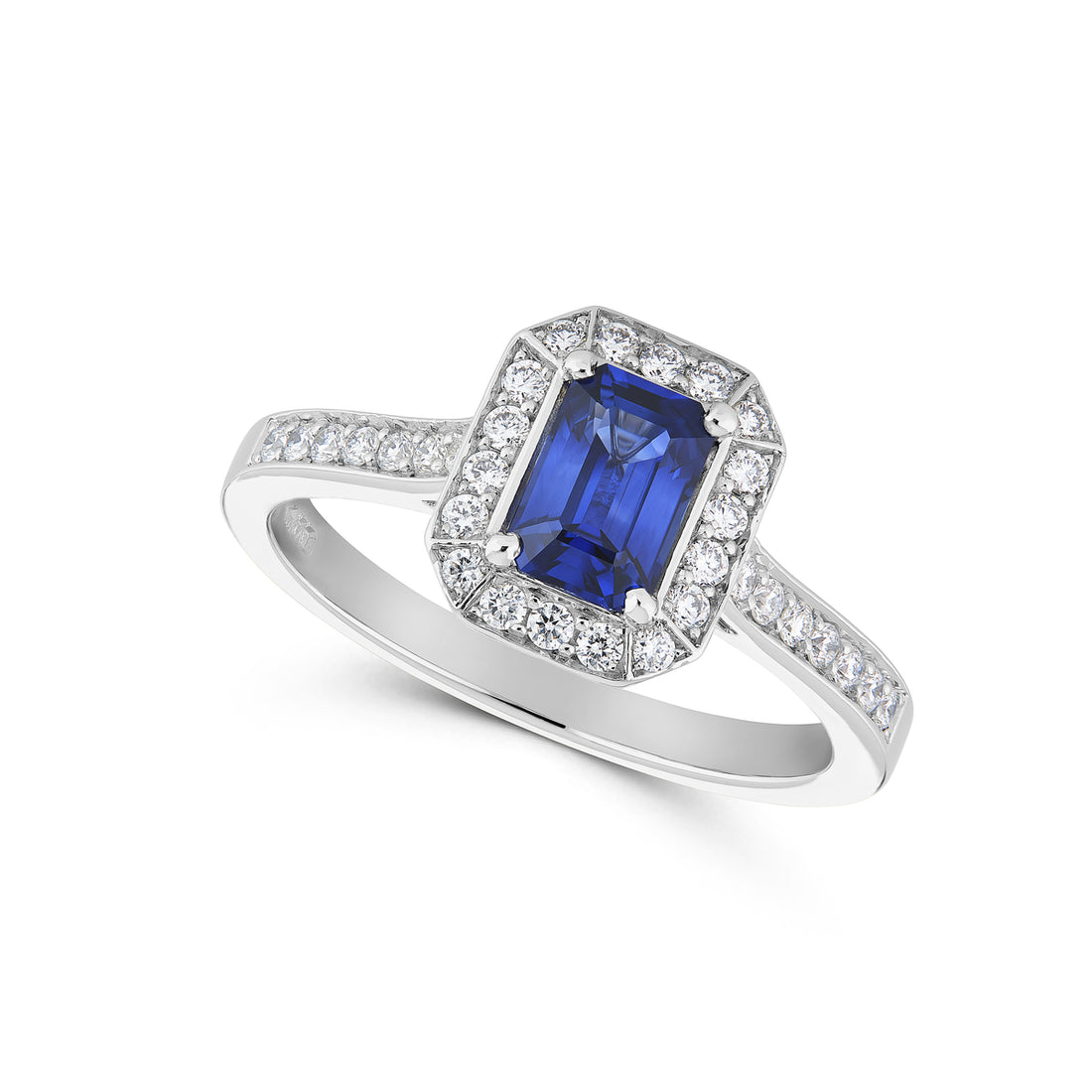Sapphire and Diamond Cluster Ring