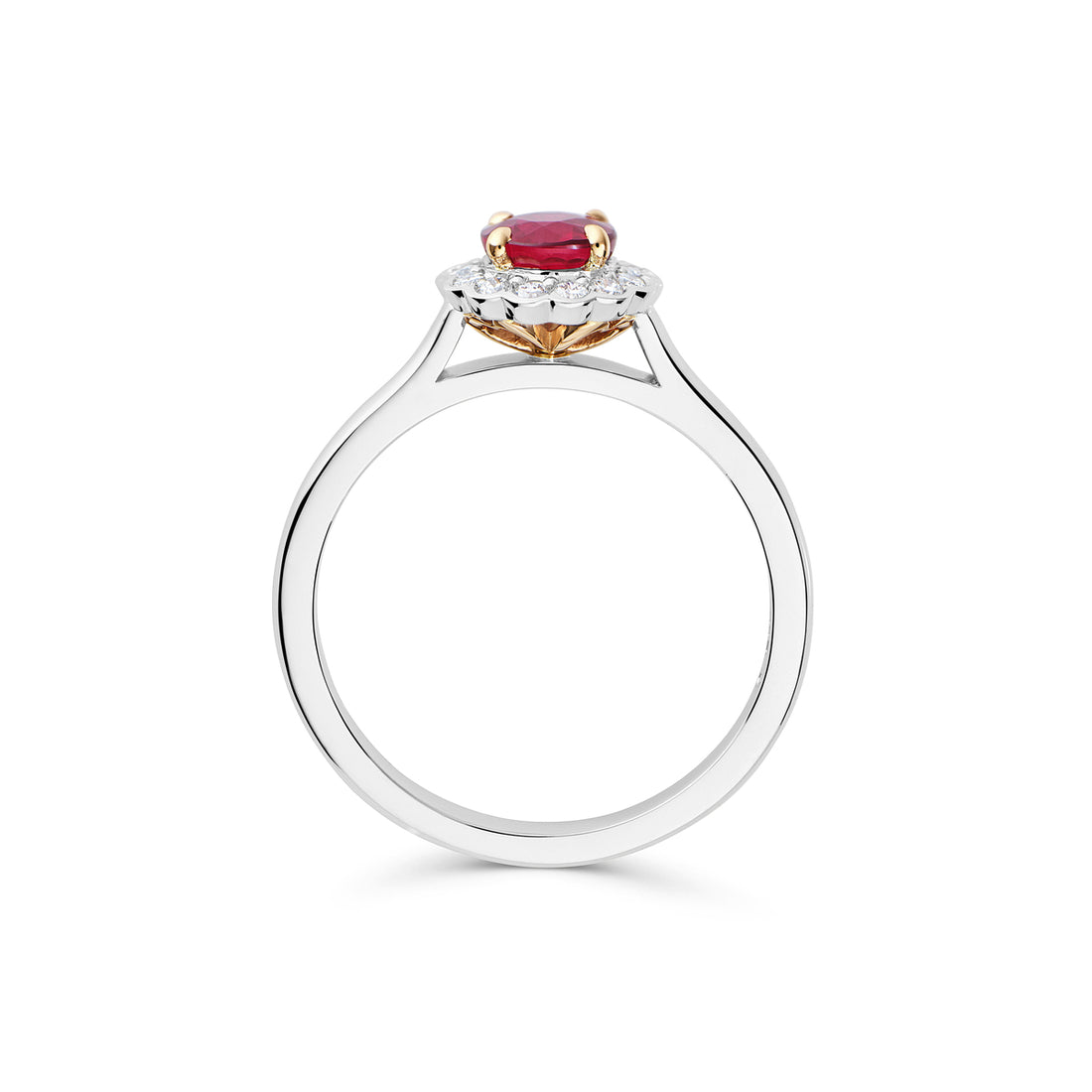 Ruby and Diamond Halo Ring