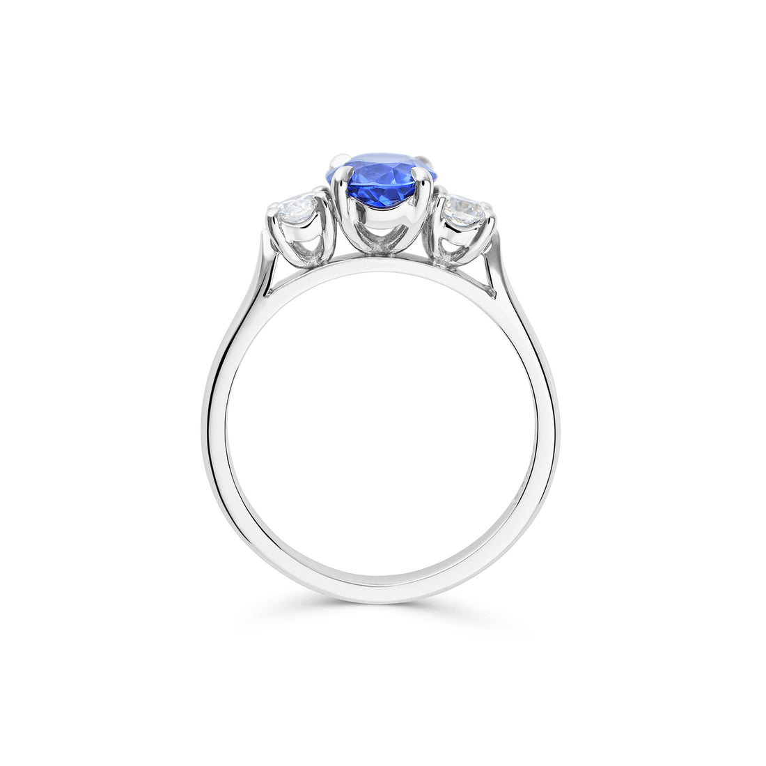 Sapphire and Diamond Three Stone Ring