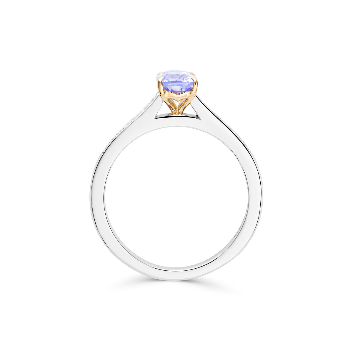 Lilac Sapphire and Diamond &quot;Ascoli&quot; Solitaire Ring