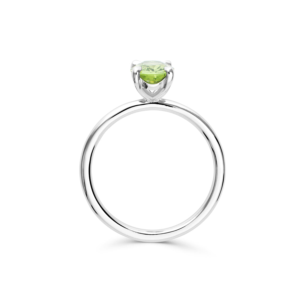 Green Sapphire Solitaire Ring
