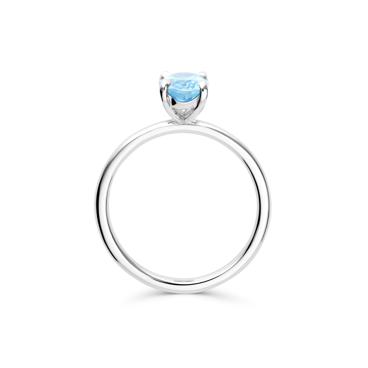 Aquamarine Solitaire Ring