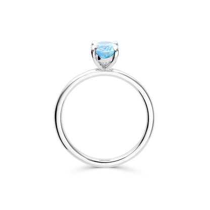 Aquamarine Solitaire Ring