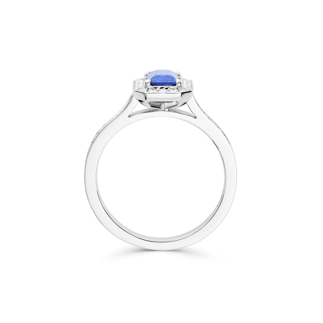 Sapphire and Diamond Cluster Ring