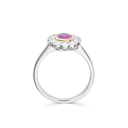 Ruby and Diamond Cluster Ring