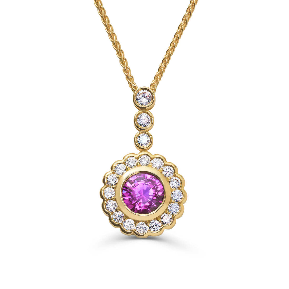 Purple Sapphire and Diamond Pendant