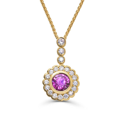 Purple Sapphire and Diamond Pendant