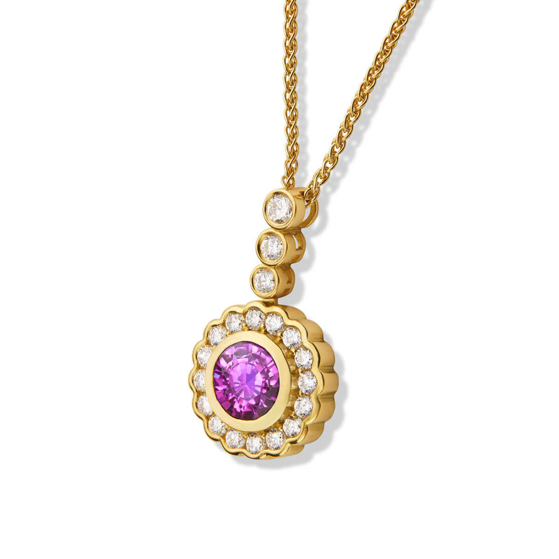 Purple Sapphire and Diamond Pendant