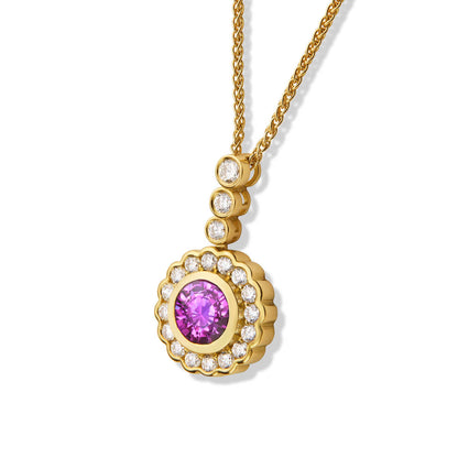 Purple Sapphire and Diamond Pendant