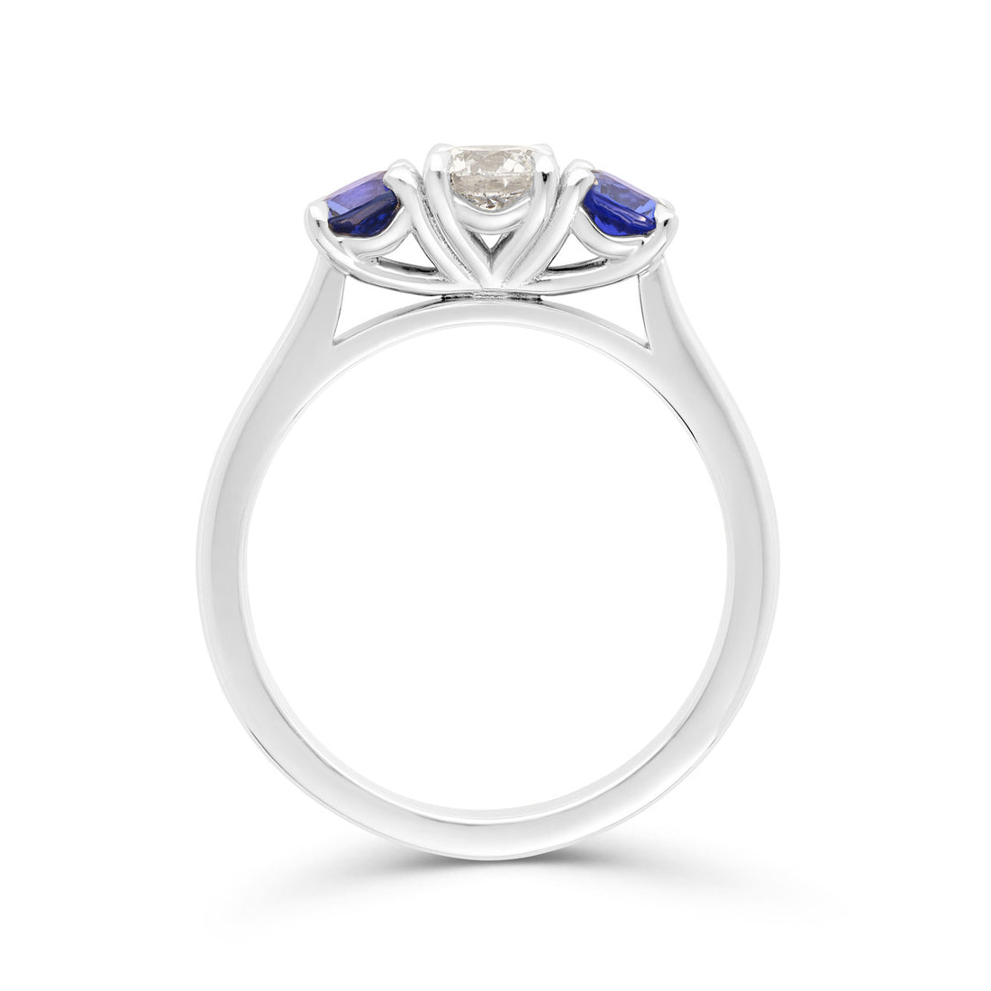 Sapphire and Diamond Reverse Three Stone Ring